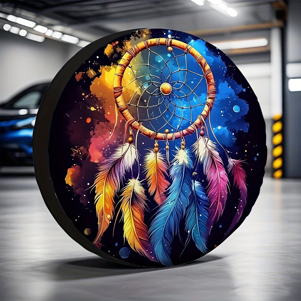 Outdoor Adventure Jeep - Yıldızlı Gece Dreamcatcher Lastik Kapağı Canlı