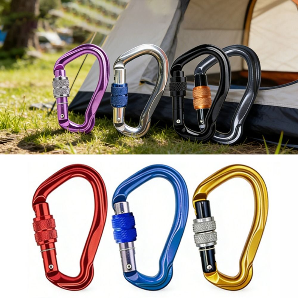 Carabiner Locking D - Yeni 7075 Alüminyum Kilitlenebilir Karabina Vidalı