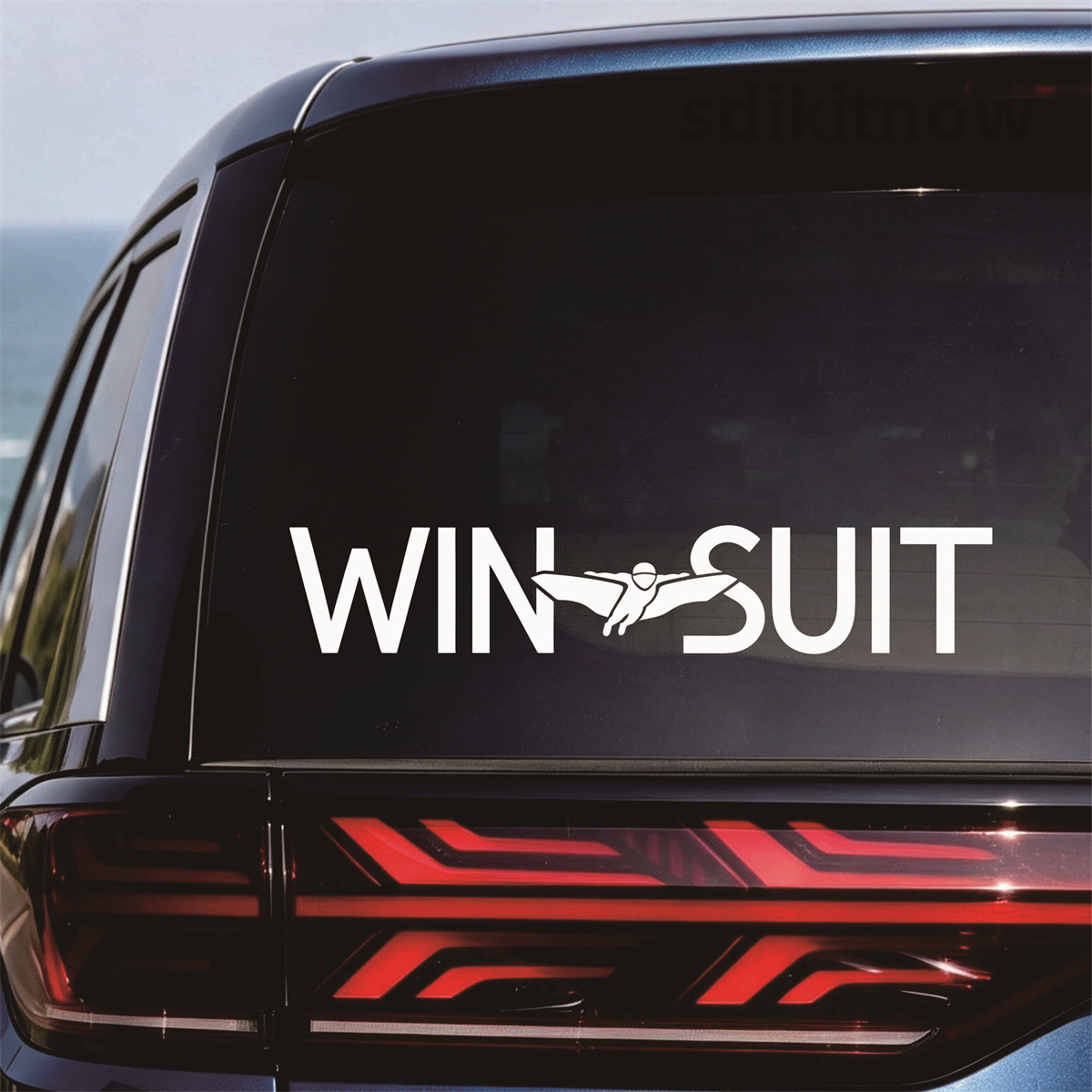 Outdoor Adventure Jeep - Wingsuit Flyer Vinil Araba Çıkartması Ekstrem