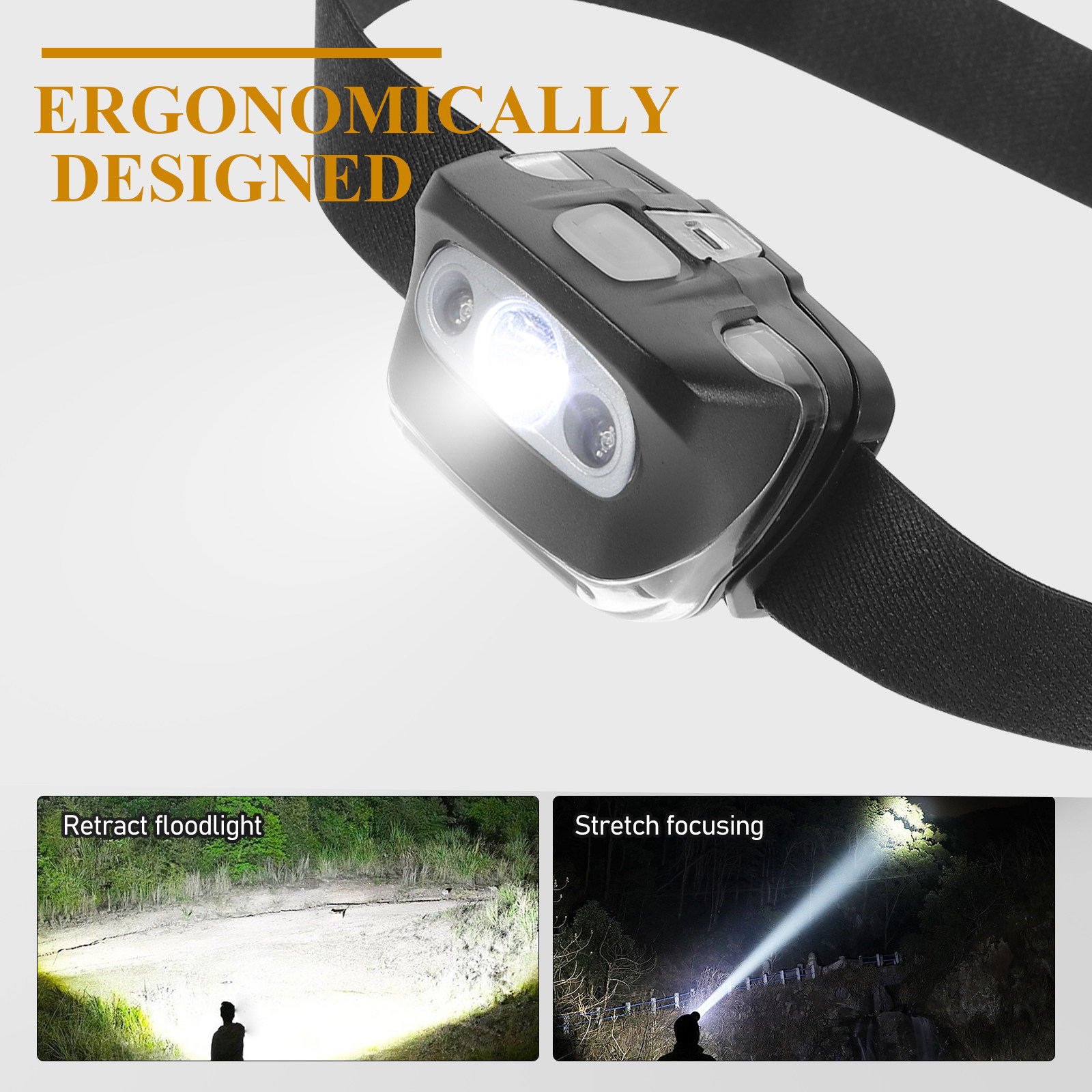 Outdoor Adventure Walks - 7 Modlu LED Kafa Lambası Hafif