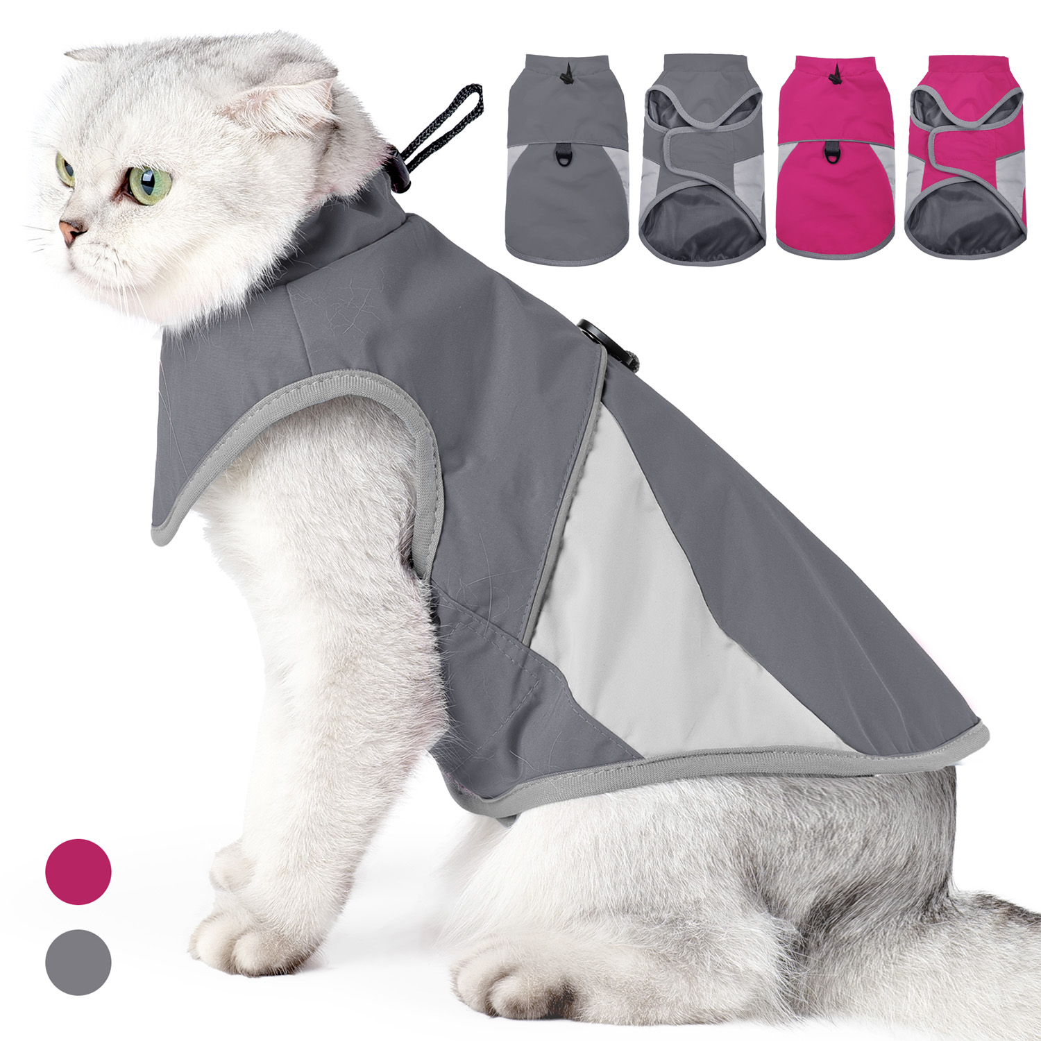 Outdoor Adventure Windbreaker - Yansıtıcı Kedi Dış Mekan Rüzgarlığı, Su