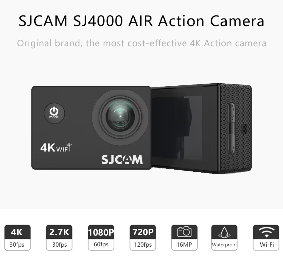 SJCAM SJ4000 Air 4K Kayıtlı Su - Outdoor Adventure Images incelemesi ve fiyatı