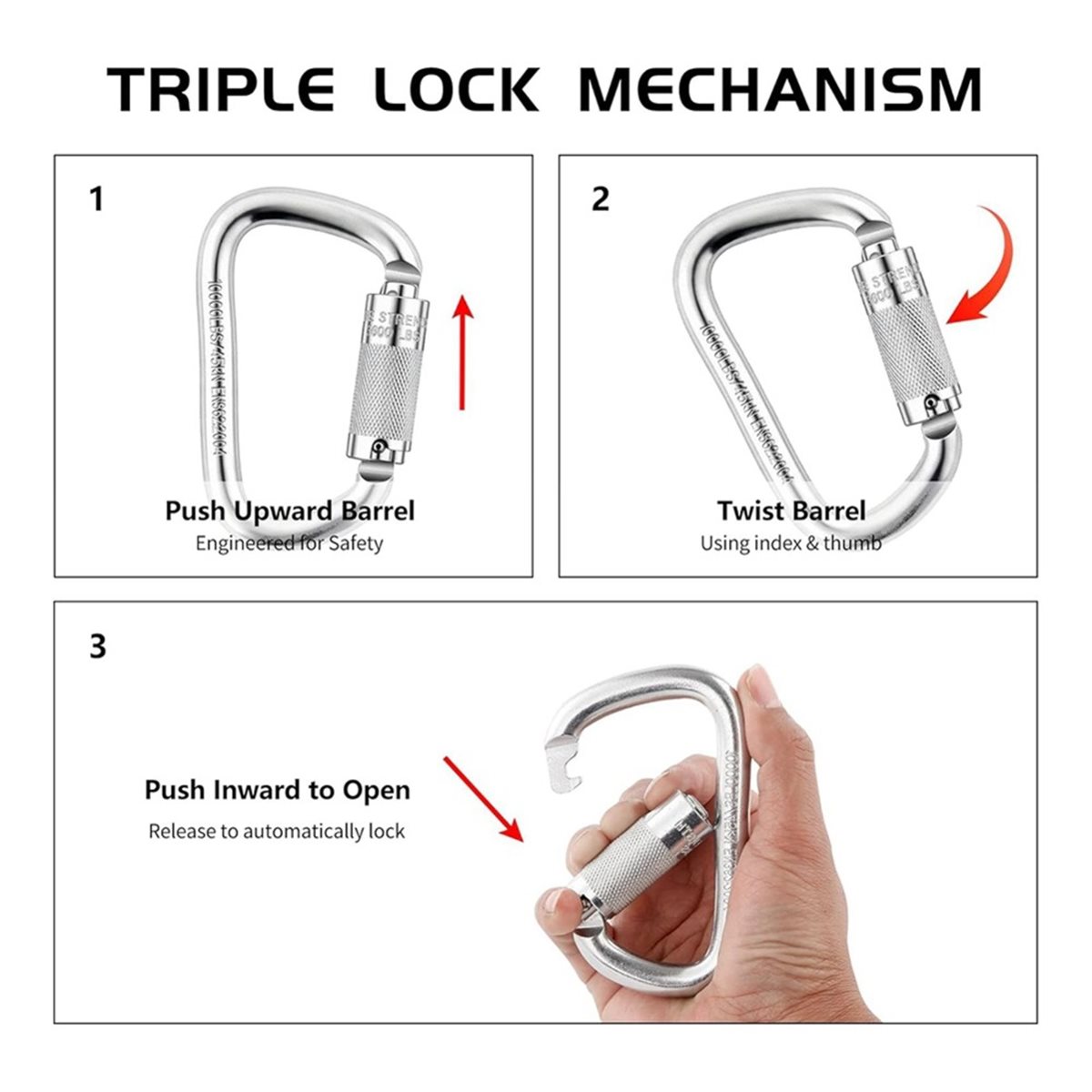 (A99Z) 45kN Otomatik Kilitli K - Carabiner Locking D incelemesi ve fiyatı